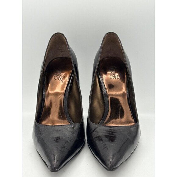 Carlos By Carlos Santana Black Patent Leather Stiletto Heels Size 7 - Picture 2 of 8